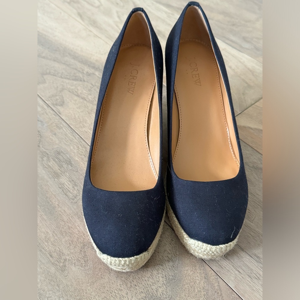 J crew NEW, never worn navy espadrilles. Size 7